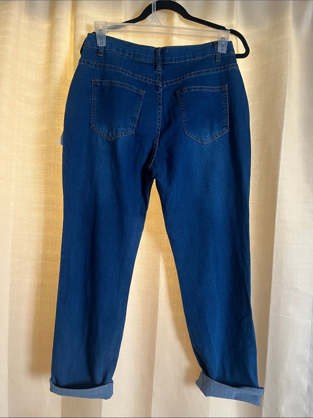 Women’s Cuffed Blue Women’s Jeans - Classic Straight Fit - Picture 4 of 4